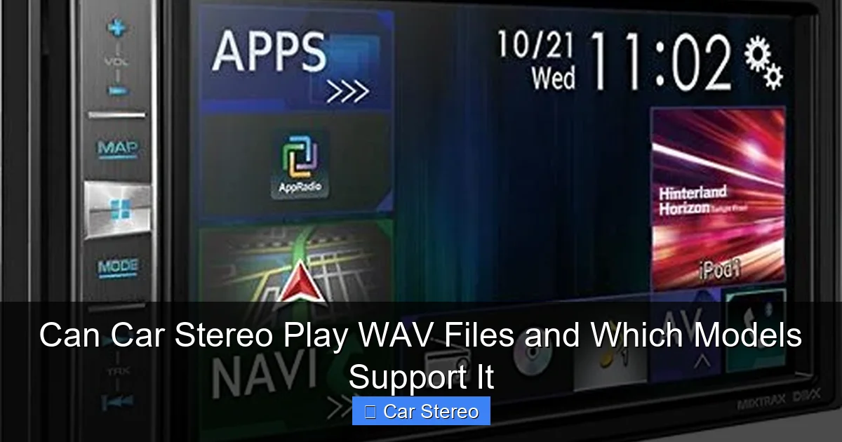 Can Car Stereo Play WAV Files and Which Models Support It