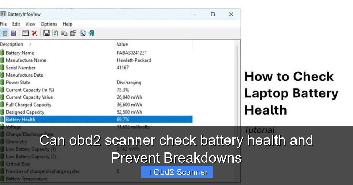 Can obd2 scanner check battery health and Prevent Breakdowns