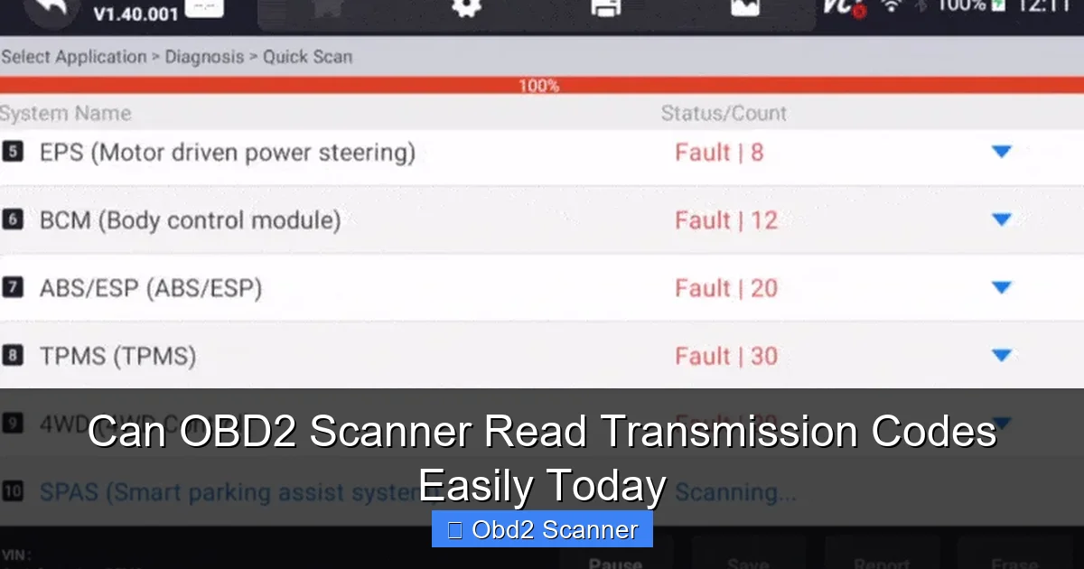 Can OBD2 Scanner Read Transmission Codes Easily Today