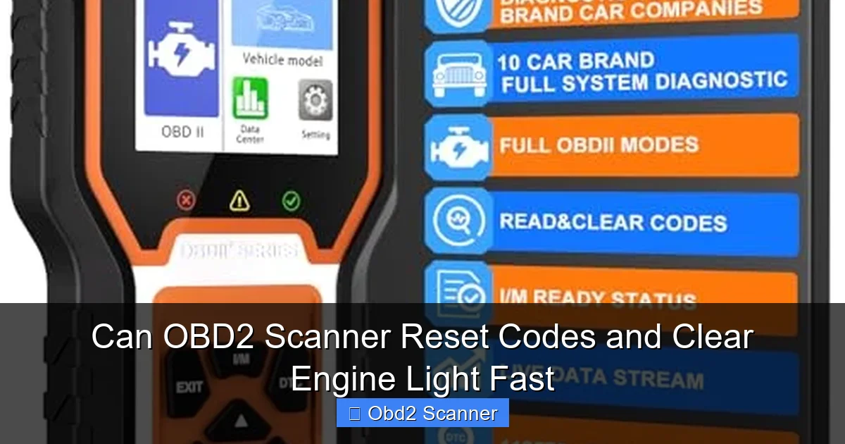 Can OBD2 Scanner Reset Codes and Clear Engine Light Fast