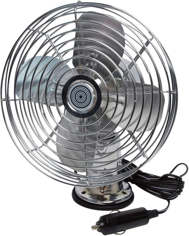 RoadPro RP-1179 heavy-duty 12V metal car fan, 7.5-inch portable coolin