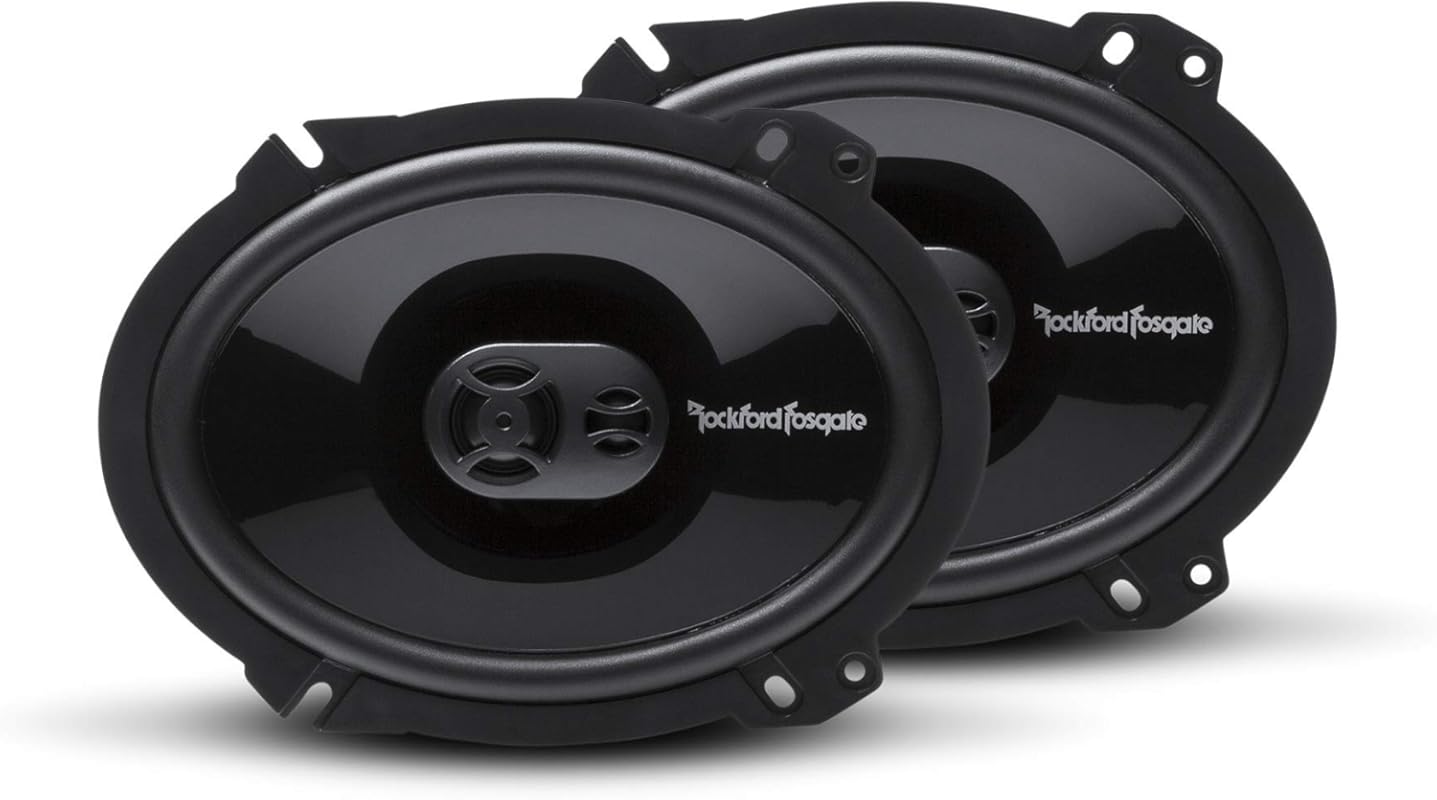 Rockford Fosgate P1683 Punch 6x8 3-way coaxial car door speakers, full
