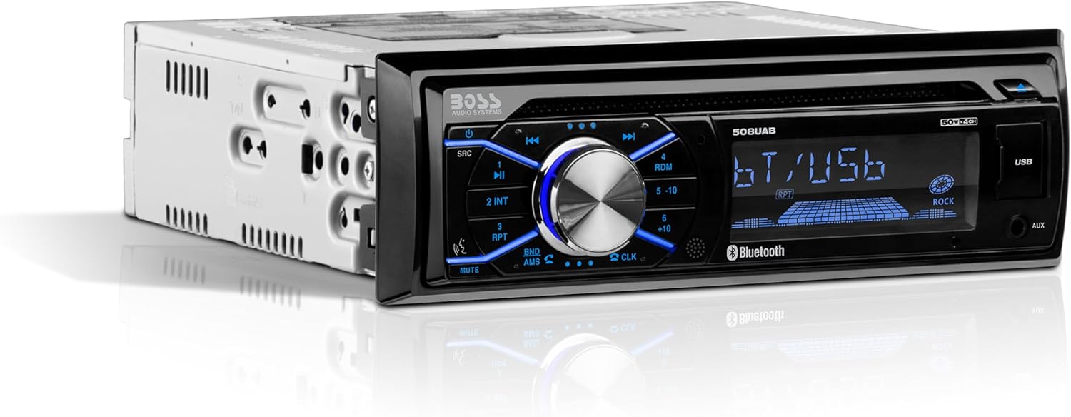 BOSS Audio Systems 508UAB single DIN stereo with Bluetooth, CD, USB, A
