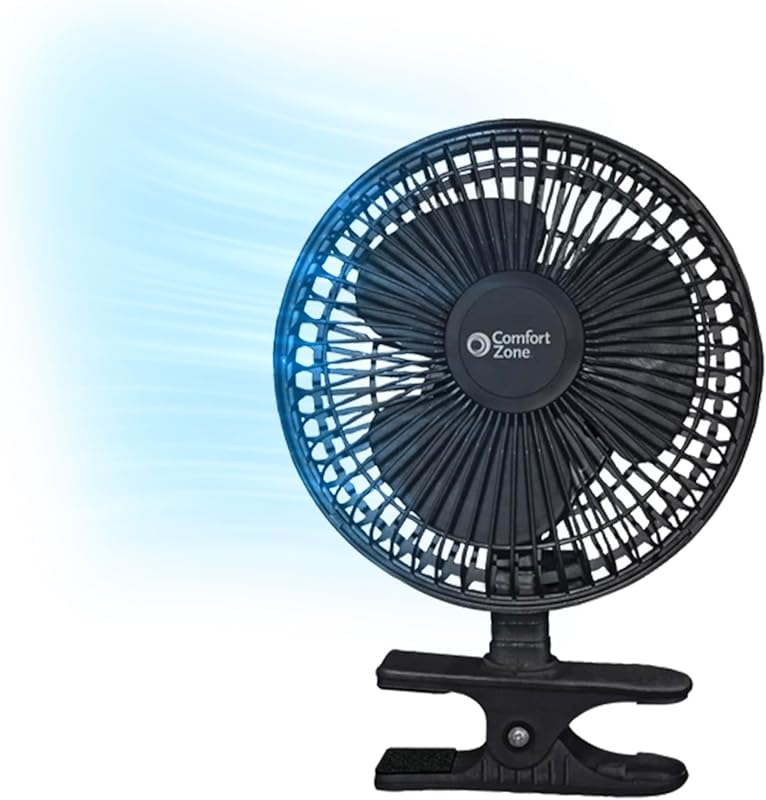 Comfort Zone 6-inch Portable Clip-On Fan with Adjustable Tilt Quiet Tw