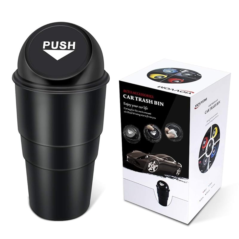 Mini Leakproof Car Cup Holder Trash Can with Lid for Back Seat Automot