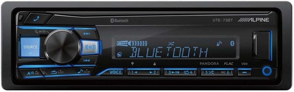 Alpine UTE-73BT mechless digital media receiver with Bluetooth, USB in