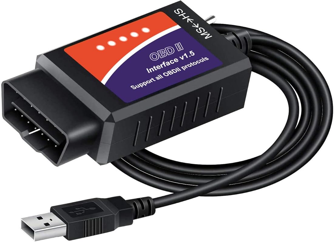 ELM327 USB OBD2 Adapter with ELMconfig, MS CAN and HS CAN Switch for F