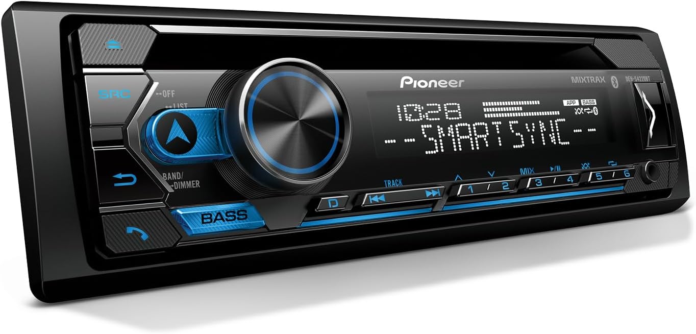 Pioneer DEH-S4220BT Single DIN CD Receiver with Bluetooth, USB/AUX, FL