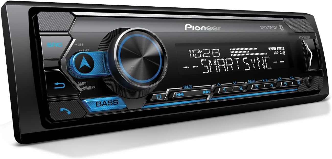 Pioneer MVH-S322BT Bluetooth car stereo with USB and AUX inputs, smart