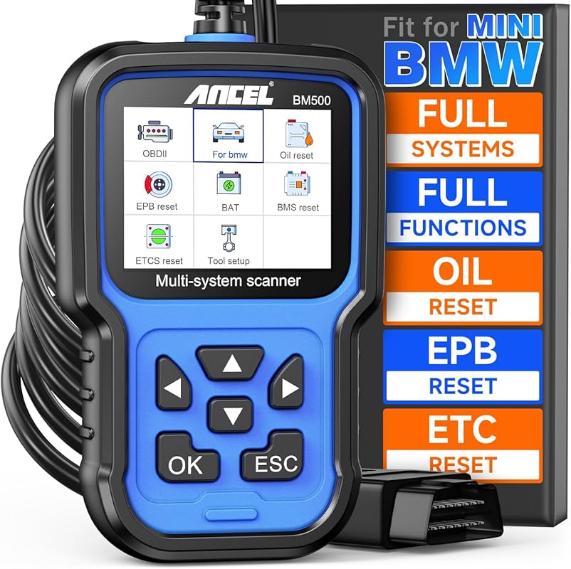 ANCEL BM500 OBD2 scanner for BMW and MINI, battery registration, EPB, 