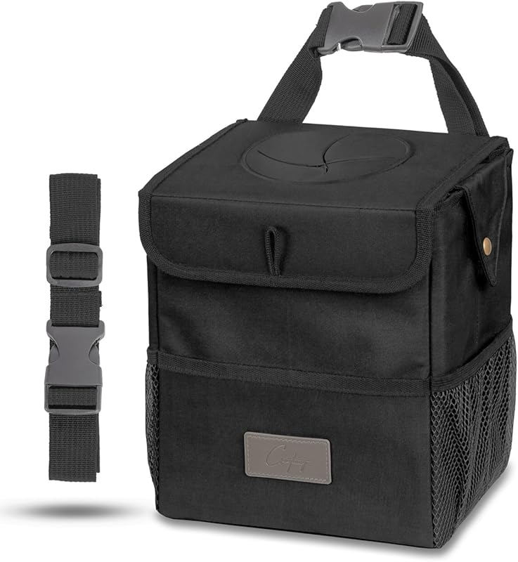 Creathing Touring Car Trash Can with Removable Liner, Leakproof Odor-C