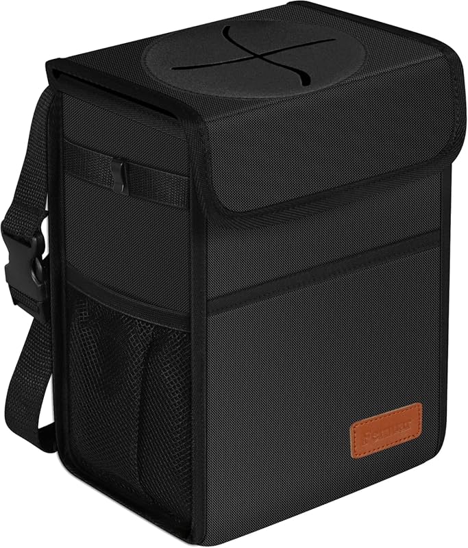 Femuar Leakproof Car Trash Can with Lid, Waterproof Collapsible Portab