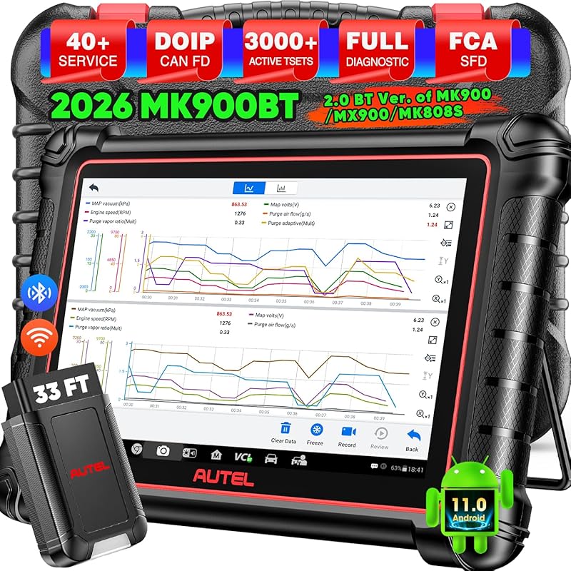 Autel MaxiCOM MK900BT Bidirectional OBD2 Diagnostic Scanner with 3000 
