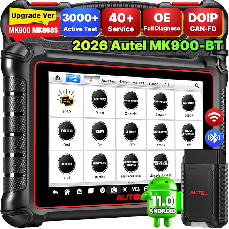 Autel MaxiCOM MK900BT bidirectional diagnostic tablet with 3000 active