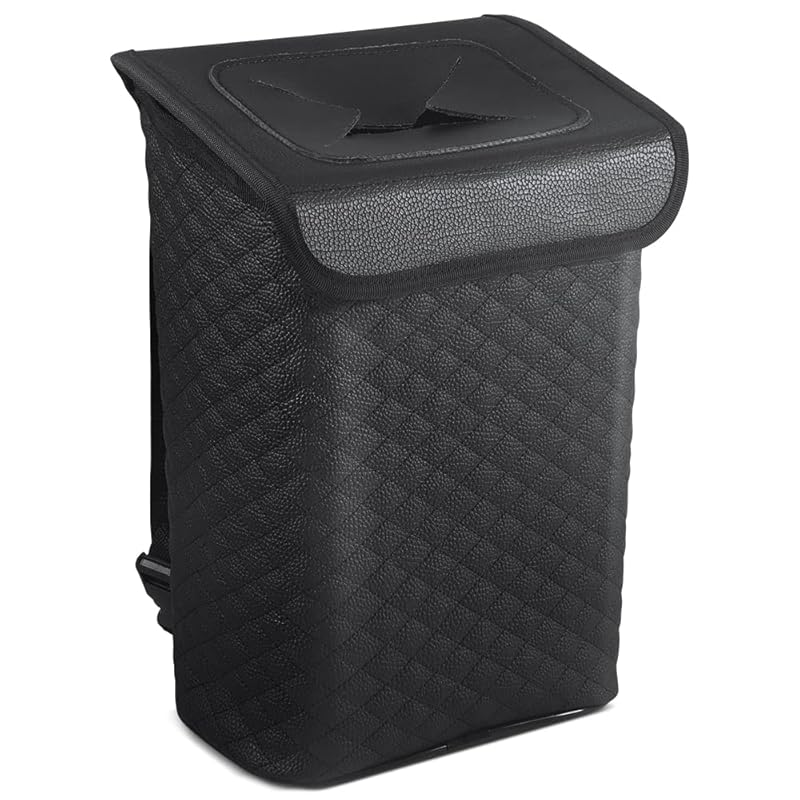 Tsumbay Large 2-Gallon Leather Car Trash Can
