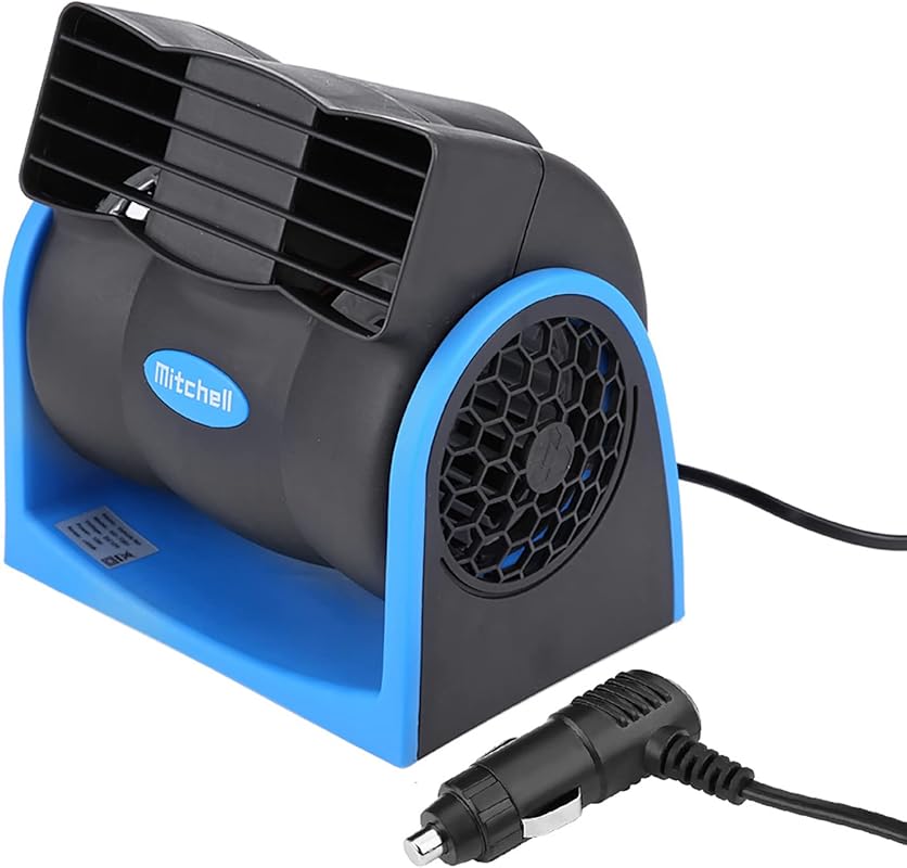 12V Portable Car Fan Air Circulator for Truck Van SUV RV, Cigarette Li