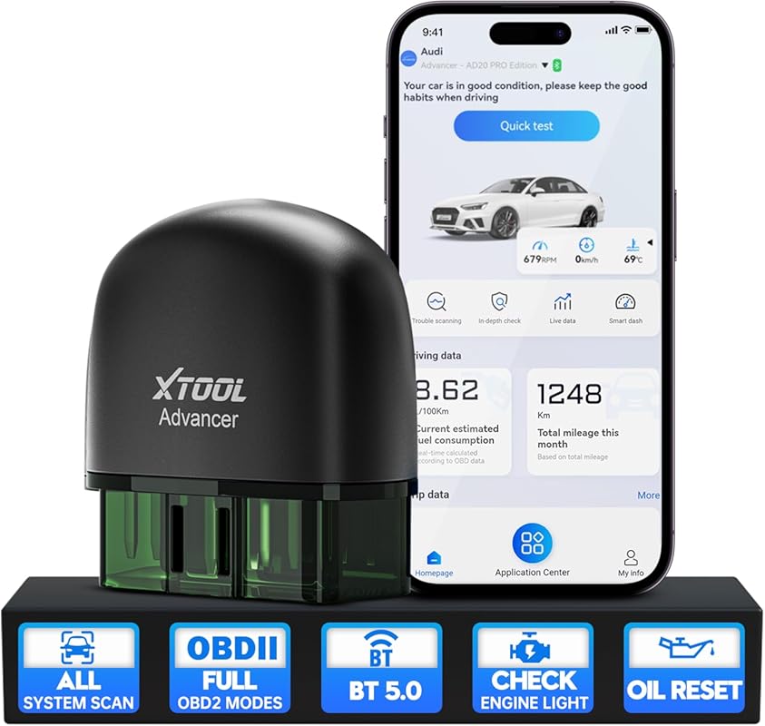 XTOOL AD20 Pro AI Bluetooth OBD2 Scanner for iPhone Android, All-Syste