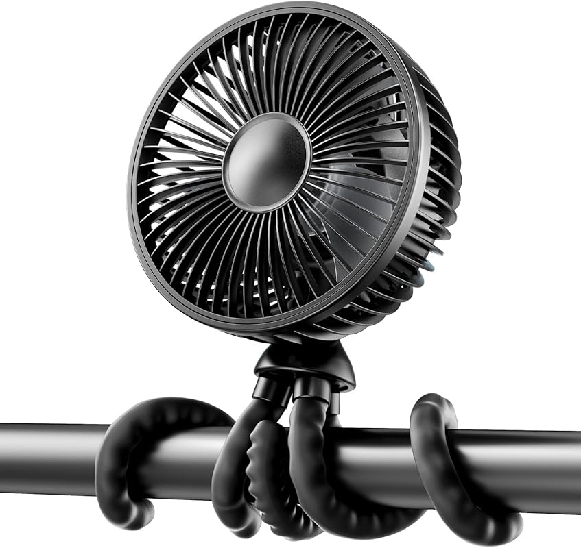 Gaiatop 4000mAh Oscillating Portable Fan with Light, 4-Speed 360° Clip