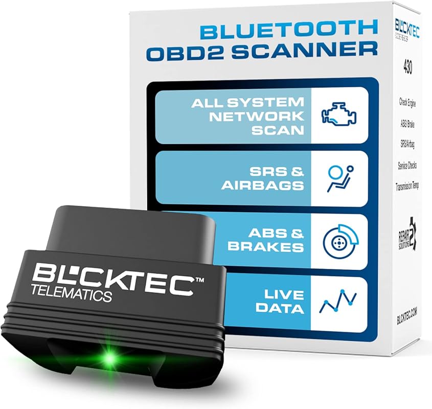 BLCKTEC 430 Bluetooth OBD2 Scanner for iPhone Android, OBDII Reader fo