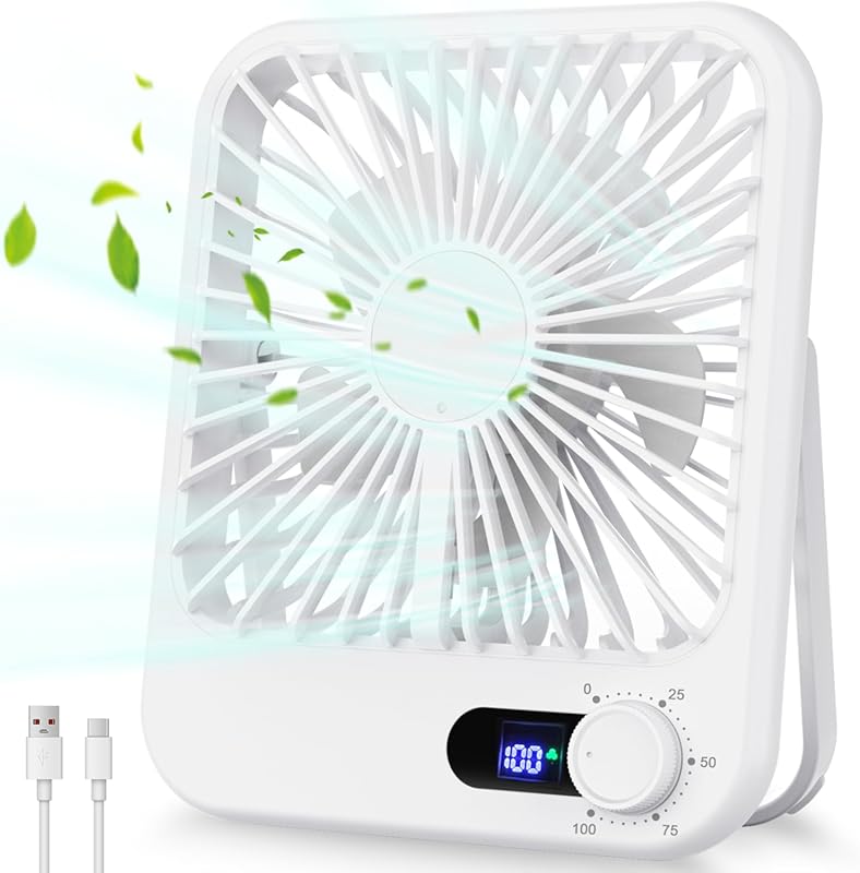 6.8-inch rechargeable travel fan for sleeping, small portable battery-