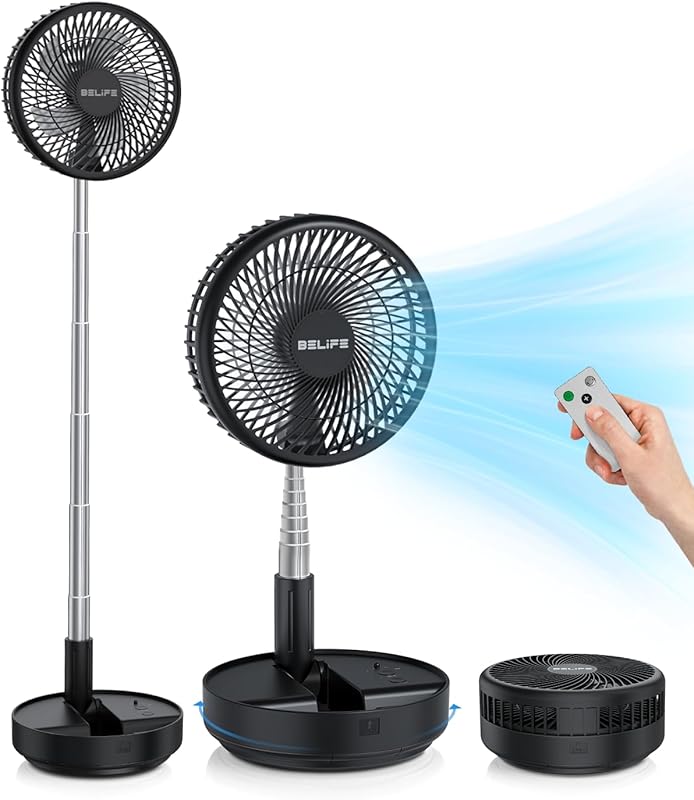 Belife X8 Portable Oscillating Fan with 7200mAh Battery, Remote Contro