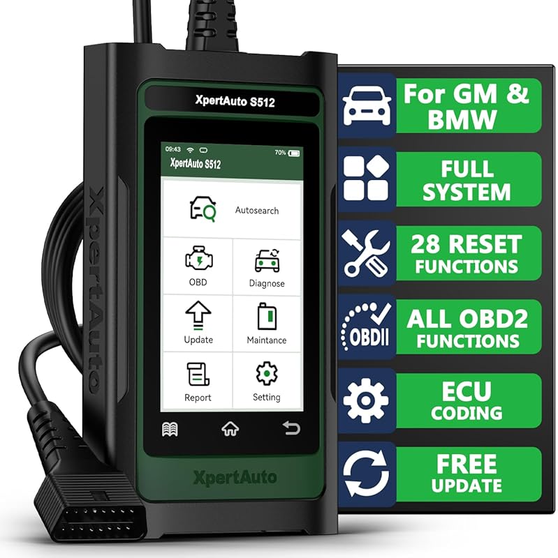 OBD2 Scanner S512 System Diagnostic Tool for BMW and GM with 28 Reset 