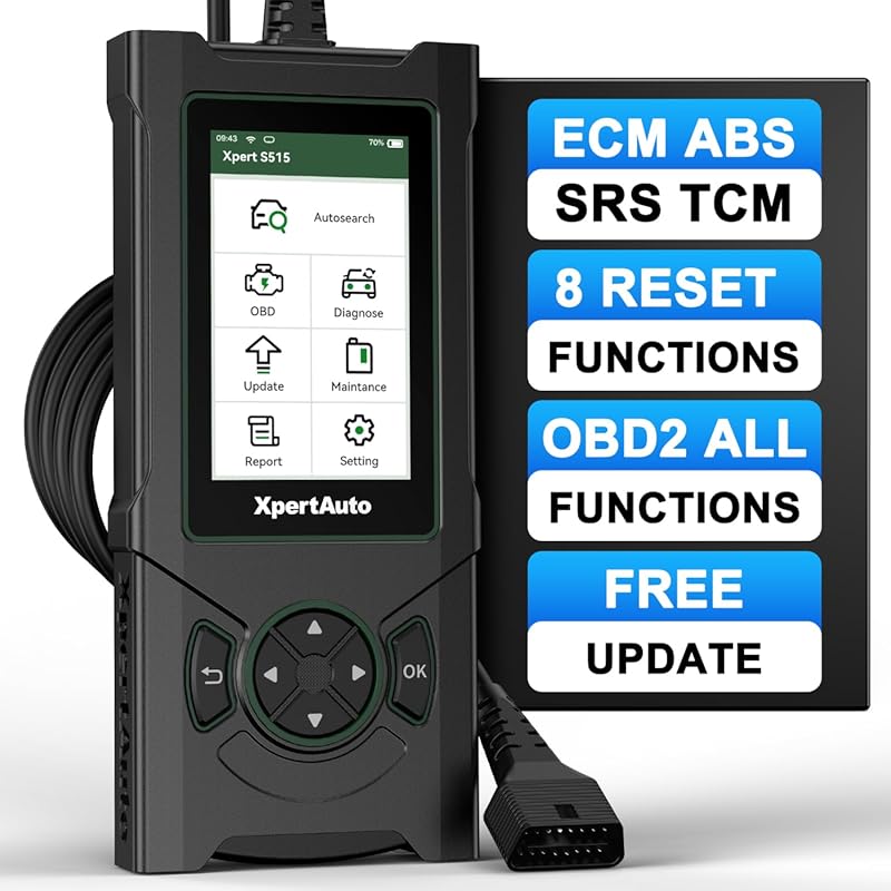 S515 OBD2 Scanner with ABS SRS ECM TCM diagnostics and resets for oil 