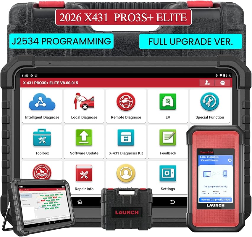 Launch X431 PRO3S Plus Bidirectional Diagnostic Scanner with J2534, HD