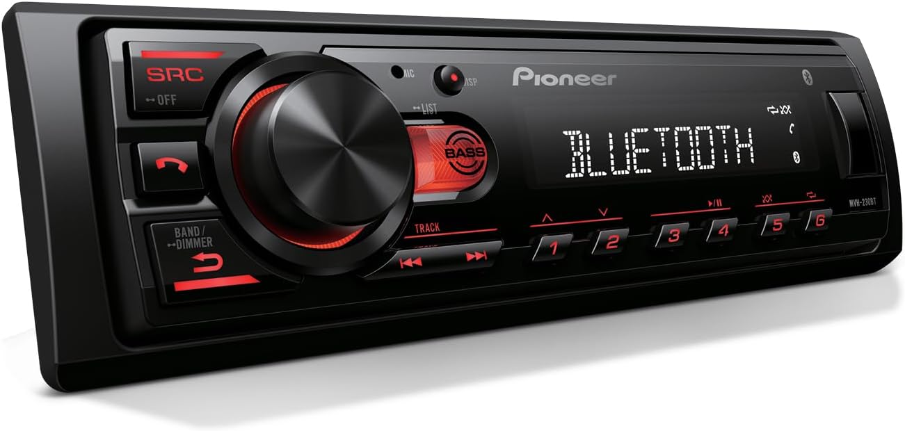 Pioneer MVH-S230BT 1 DIN digital receiver with Bluetooth, USB, 50W x 4