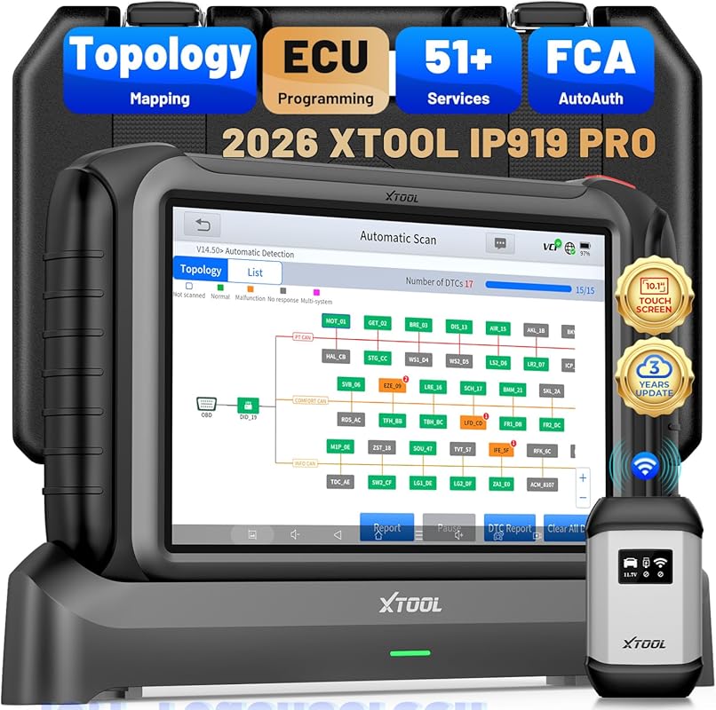 XTOOL IP919 Pro ECU Programming OBD2 Scanner Bidirectional Topology Ma