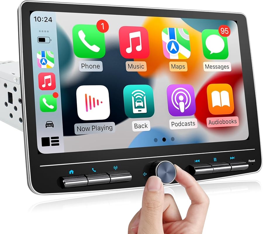 10 Inch Detachable Floating Touchscreen Single DIN Car Stereo with Wir