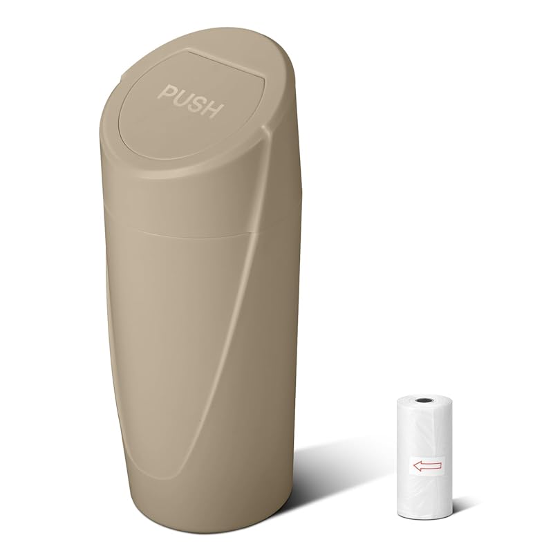 Beige Mini Car Trash Can
