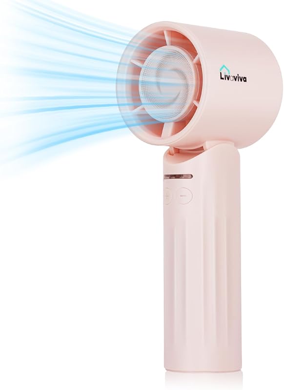 USB-C rechargeable mini handheld fan with adjustable angle and variabl