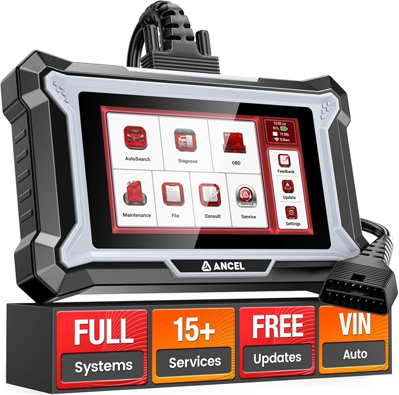 ANCEL DS200 Full System OBD2 Scanner with over 15 Reset Services, DPF 