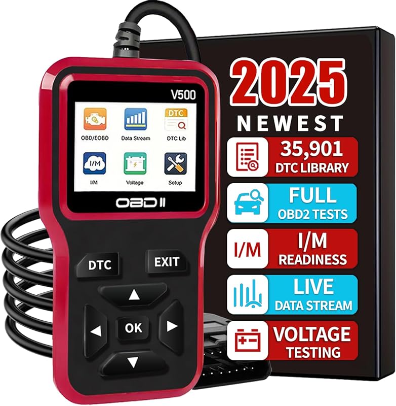 OBD2 Diagnostic Scanner — Check Engine Codes, Reset, Live Data, DTC an