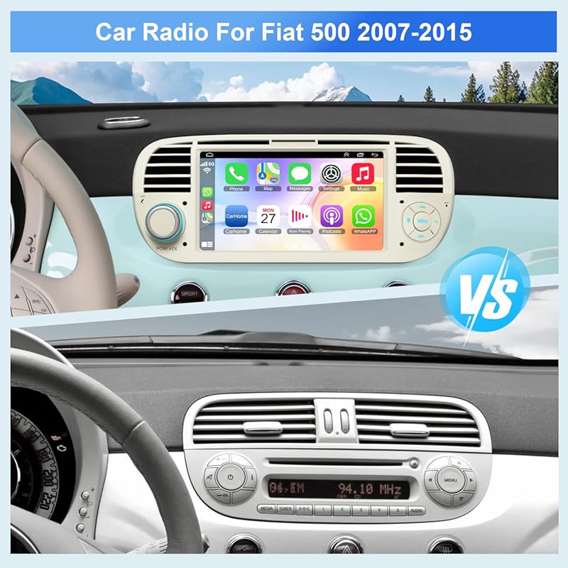 Best car stereo under 500 Fiat 500 2007-2015 2+32GB 7 inch IPS wireles