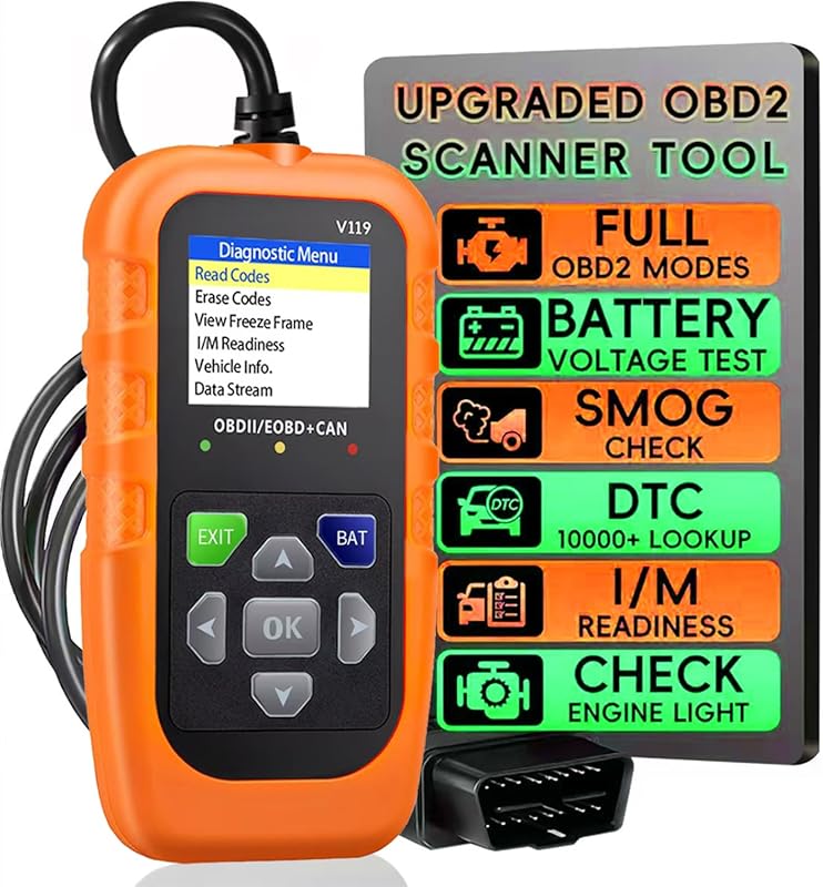 V119 OBD2 Code Reader and Voltage Tester, Check Engine Diagnostic Tool