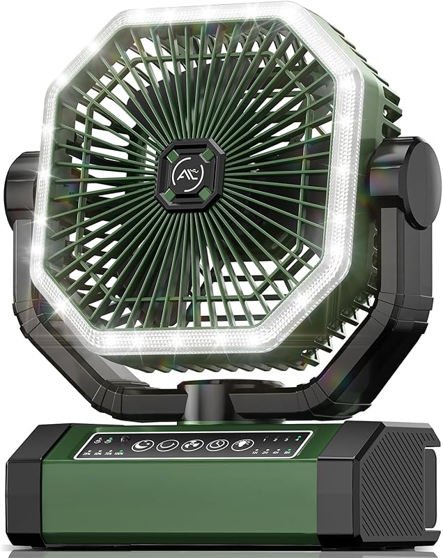 24000mAh battery powered portable fan with remote and LED, four speeds
