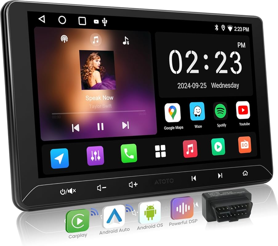 ATOTO A5L 10.1-inch Android Double DIN Car Stereo with Wireless CarPla