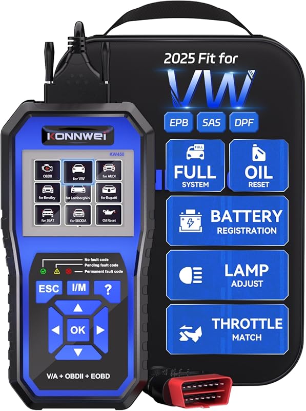 KONNWEI OBD2 Scanner for VW, Audi, Skoda, Seat Diagnostic Tool with Ba