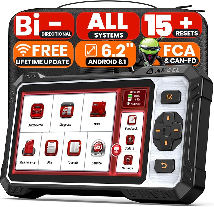 ANCEL FX6100 Bidirectional OBD2 Scanner All System Tests 15 Resets EPB