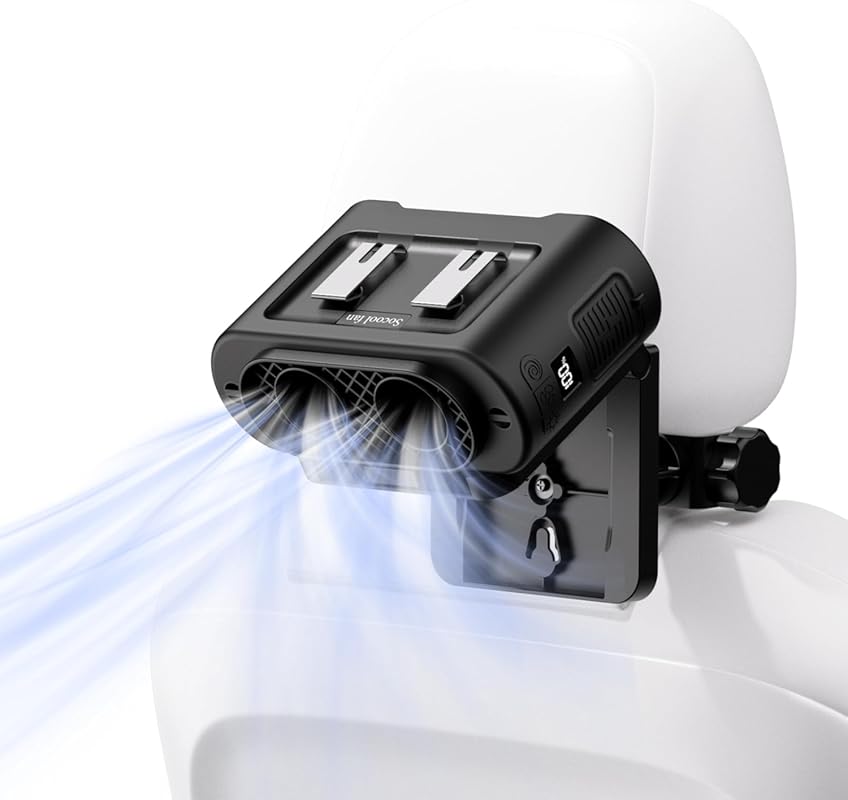 ProElite Portable Car Fan 14500mAh Rechargeable Clip On Headrest Fan 3