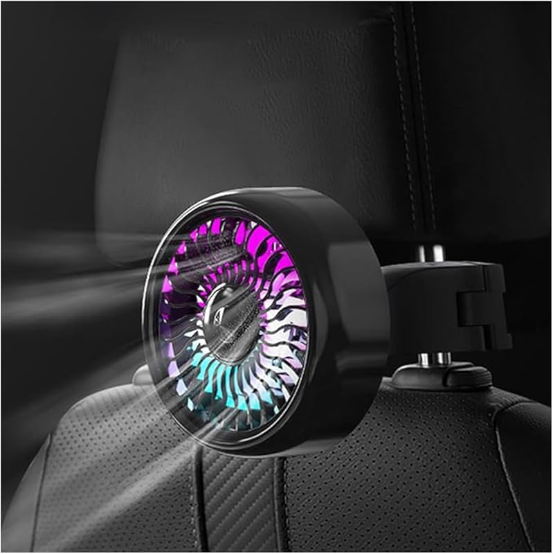 Tripole portable car fan 5V rear headrest cooling fan with adjustable 