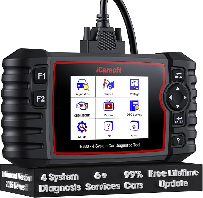 iCarsoft E660 2025 OBD2 scanner for engine, ABS, SRS, transmission and