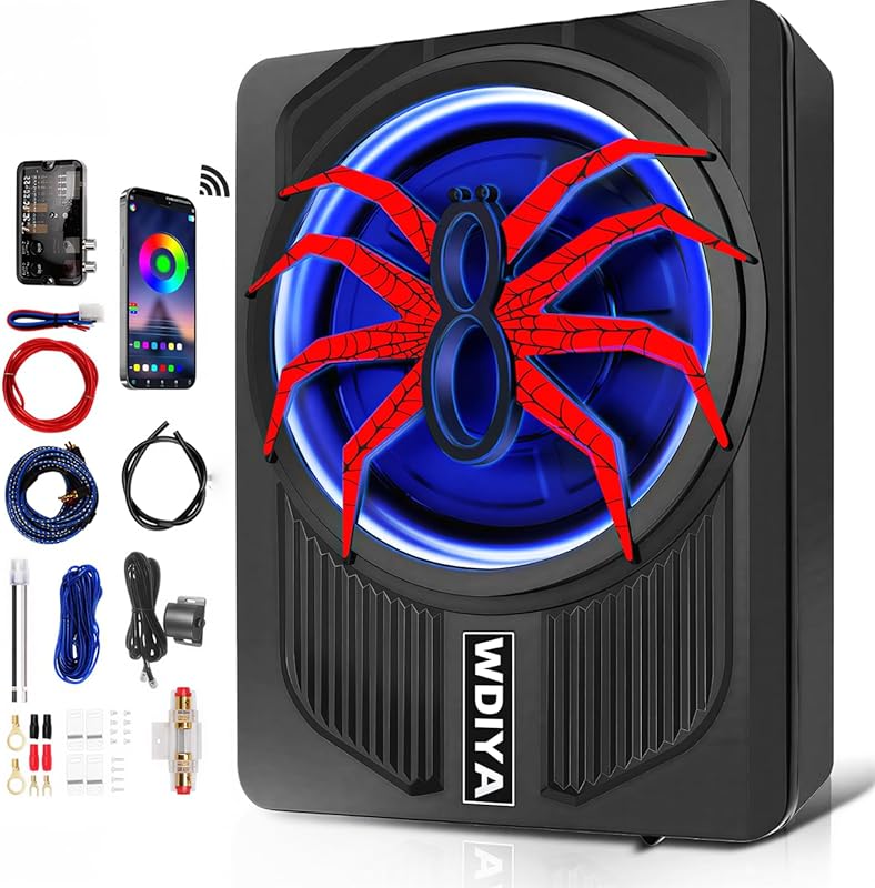 10 inch 1200W under seat powered subwoofer with built in amplifier kit