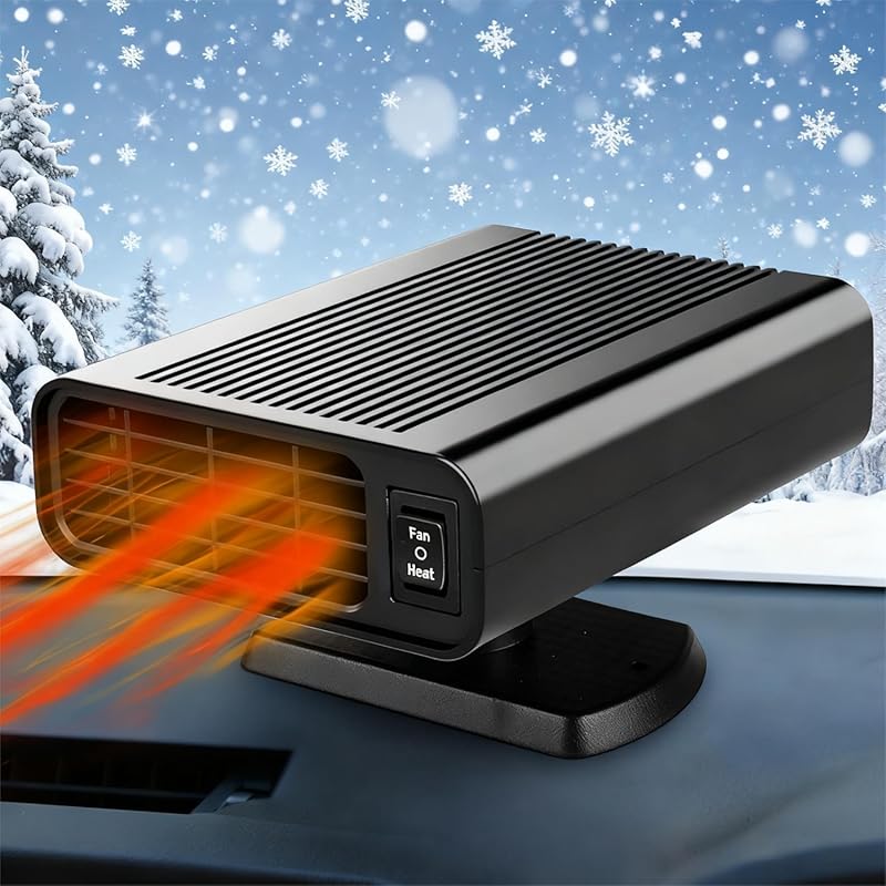 2-in-1 Portable Car Heater and Cooling Fan, 150W Plug-In Cigarette Lig