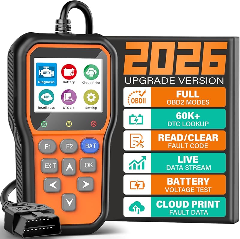 BluSon YM319 OBD2 scanner with battery tester live data DTC lookup fre