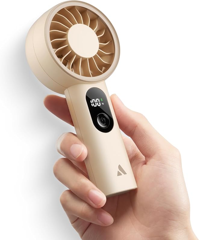 Aecooly Mighty portable handheld fan, USB rechargeable, 10-hour runtim