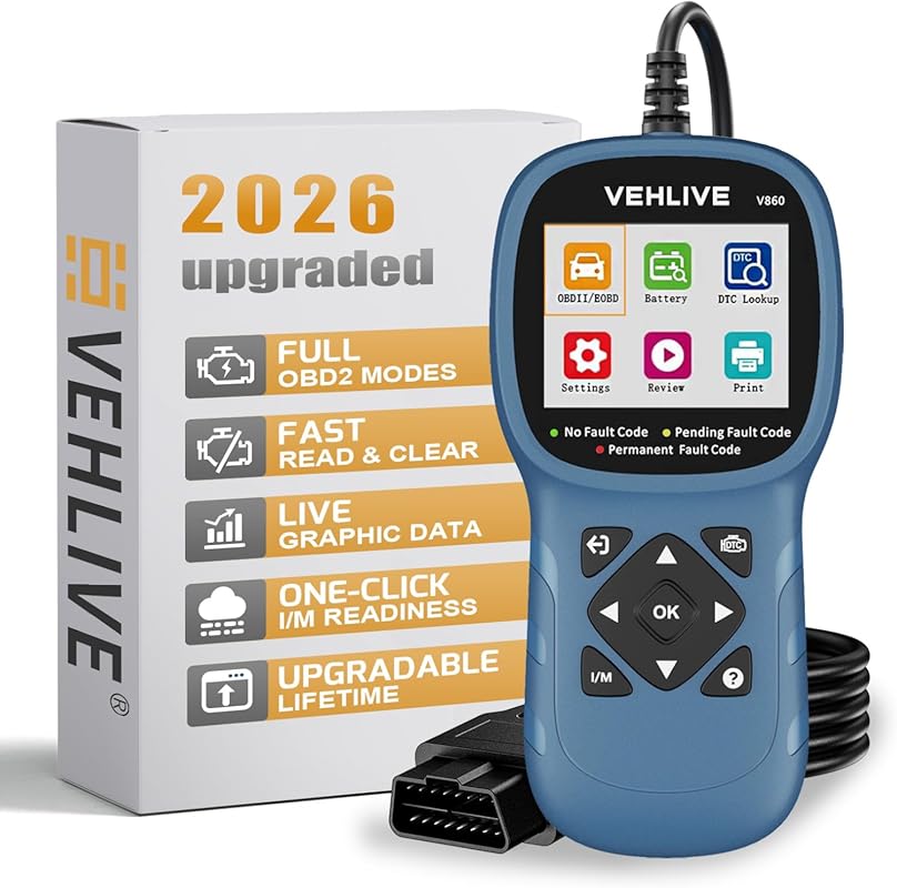 V860 OBD2 scanner with engine battery O2 EVAP tests readiness for 1996