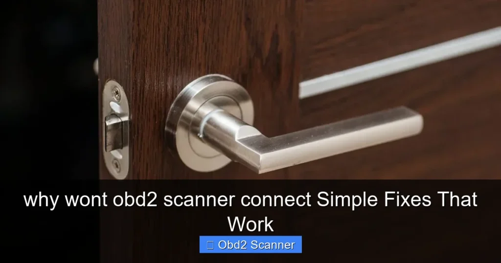 why wont obd2 scanner connect Simple Fixes That Work